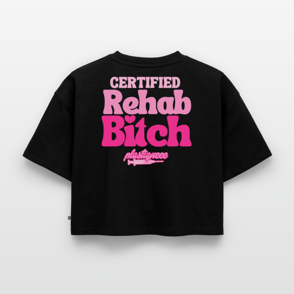 PLASTIQUEEE OVERSIZED CROPPED SHIRT - black